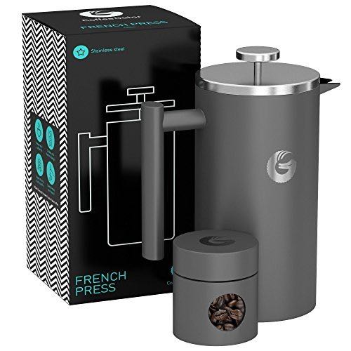 CoffeeGator Large French Press Coffee Maker – Vacuum Insulated Stainless Steel With Double Filter