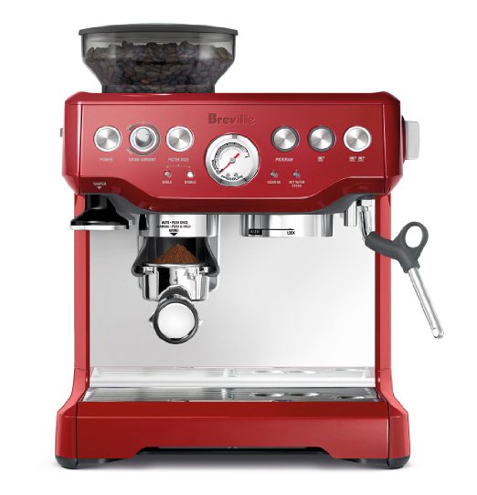 Breville BES870BSXL The Barista Express Coffee Machine, Red