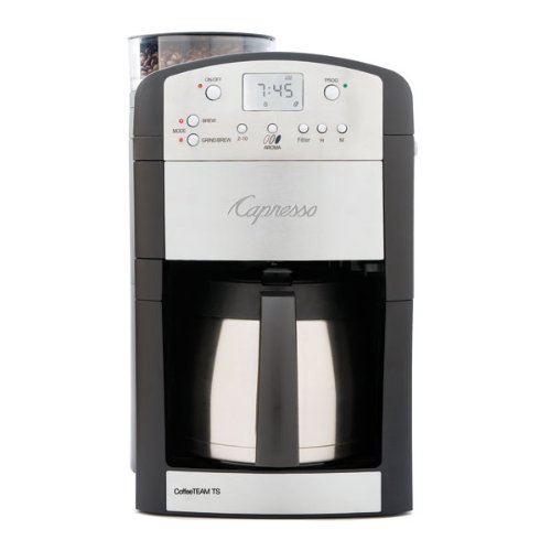 Capresso 465 CoffeeTeam TS 10 Cup Digital Coffeemaker with Conical Burr Grinder