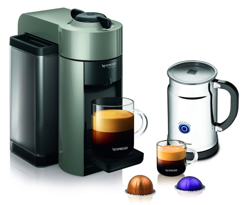 Nespresso A+GCC1-US-GR-NE VertuoLine Evoluo Coffee & Espresso Maker with Aeroccino Plus Milk Frother