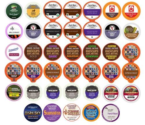 40 count BOLD DARK ROAST COFFEE Single Serve Cups For Keurig K Cup Brewers Variety Pack Sampler