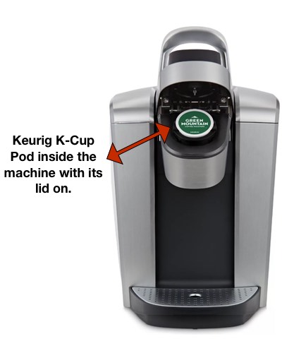 K Cup Pod with Lid on
