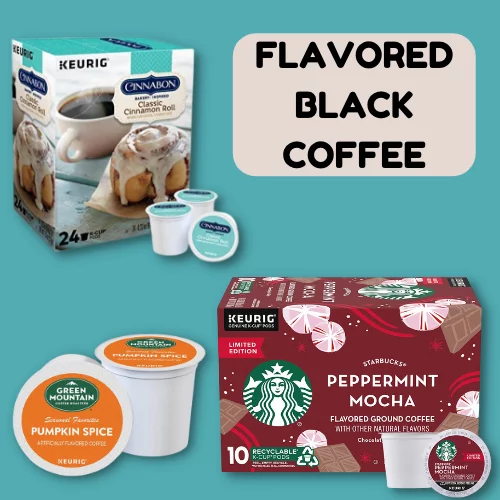 Flavored black coffee k-cups calories